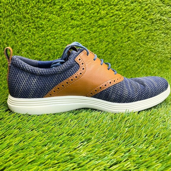 Cole Haan Grand Tour Mens Size 9 Blue Brown White Casual Classic Oxford Shoes